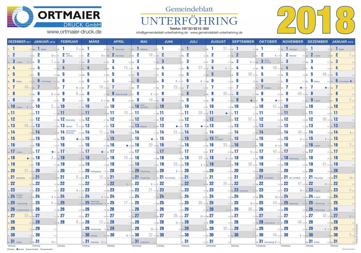 Wandkalender drucken lassen| Kalenderdruck | flyerpara.de